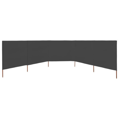 vidaXL Windscherm 5-panelen 600x120 cm stof antraciet afbeelding3 - 1