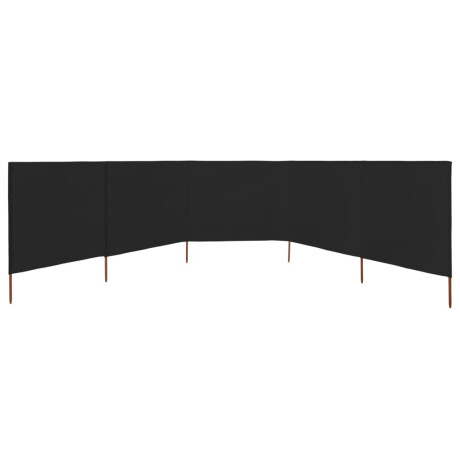 vidaXL Windscherm 5-panelen 600x120 cm stof zwart afbeelding3 - 1