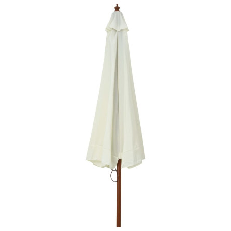 vidaXL Parasol met houten paal 330 cm zandwit afbeelding3 - 1