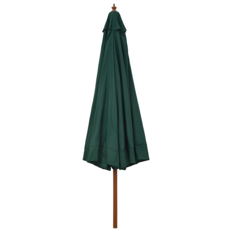 vidaXL Parasol met houten paal 330 cm groen afbeelding3 - 1