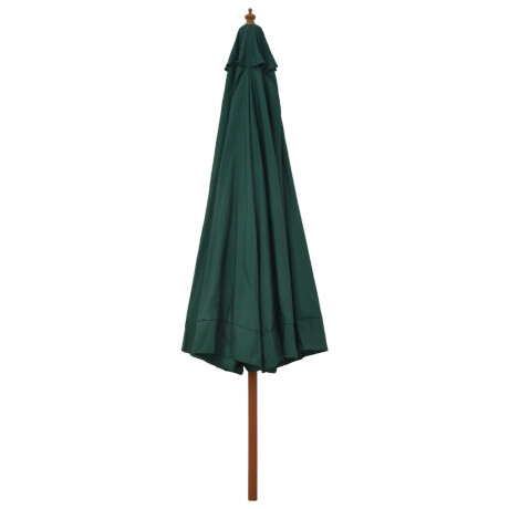 vidaXL Parasol met houten paal 330 cm groen afbeelding3 - 1