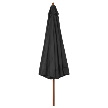 vidaXL Parasol met houten paal 330 cm antraciet afbeelding3 - 1