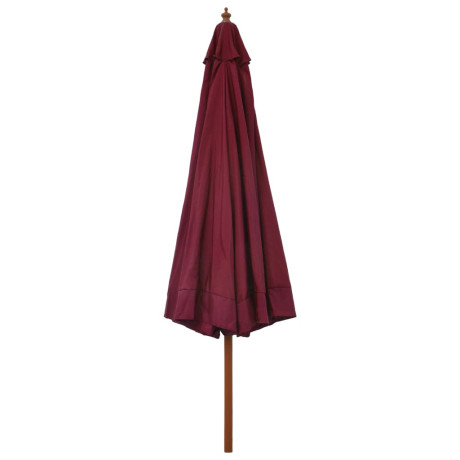 vidaXL Parasol met houten paal 330 cm bordeauxrood afbeelding3 - 1