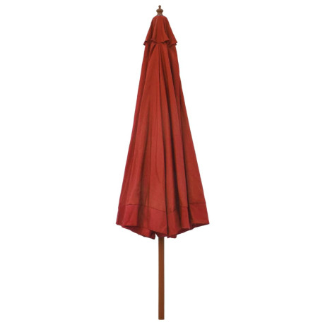 vidaXL Parasol met houten paal 330 cm terracottakleurig afbeelding3 - 1