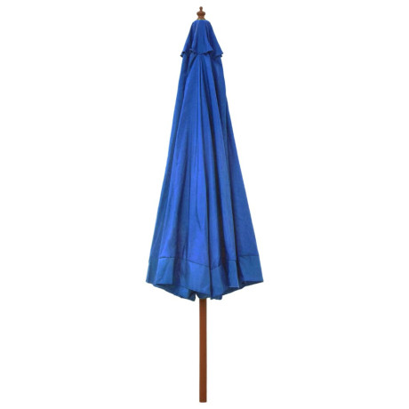 vidaXL Parasol met houten paal 330 cm azuurblauw afbeelding3 - 1