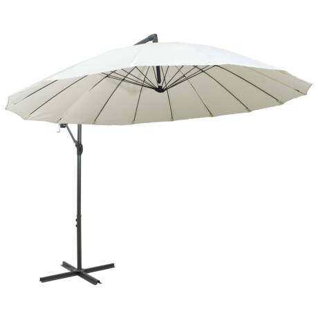 vidaXL Zweefparasol met aluminium paal 3 m wit afbeelding3 - 1