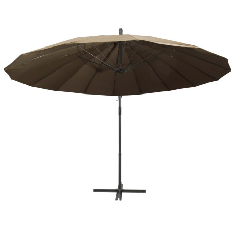 vidaXL Zweefparasol met aluminium paal 3 m taupe afbeelding3 - 1