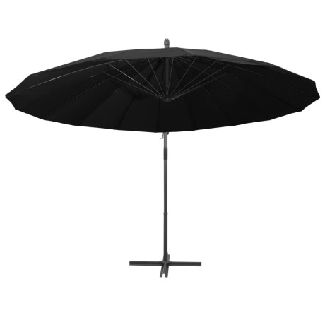 vidaXL Zweefparasol met aluminium paal 3 m zwart afbeelding3 - 1