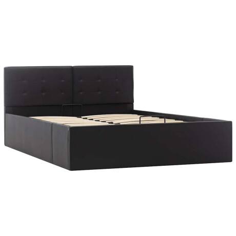vidaXL Bedframe met opslag hydraulisch kunstleer zwart 120x200 cm afbeelding3 - 1