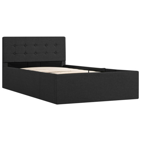 vidaXL Bedframe met hydraulische opslag stof donkergrijs 100x200 cm afbeelding3 - 1