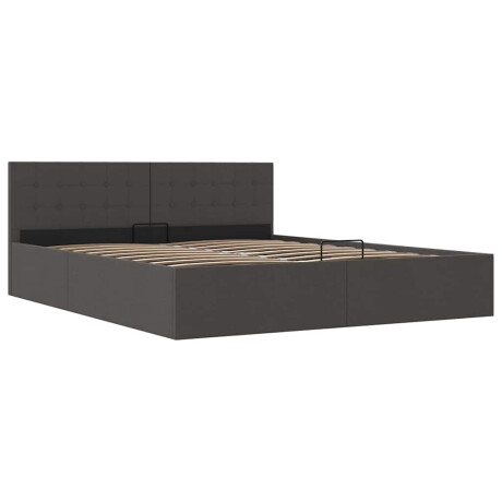 vidaXL Bedframe met hydraulische opslag stof donkergrijs 180x200 cm afbeelding3 - 1