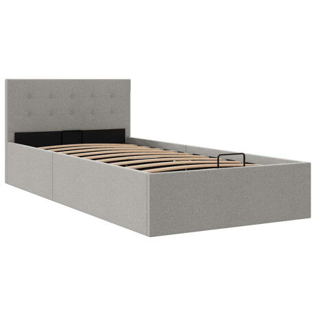 vidaXL Bedframe met hydraulische opslag stof lichtgrijs 90x200 cm afbeelding3 - 1