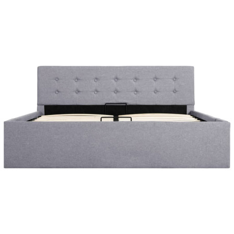 vidaXL Bedframe met hydraulische opslag stof lichtgrijs 140x200 cm afbeelding3 - 1
