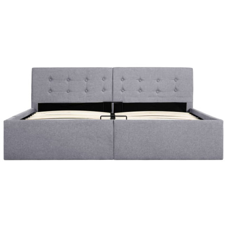vidaXL Bedframe met hydraulische opslag stof lichtgrijs 160x200 cm afbeelding3 - 1
