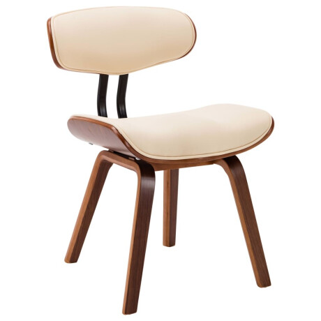 vidaXL Eetkamerstoelen 4 st gebogen hout en kunstleer crèmekleurig afbeelding3 - 1