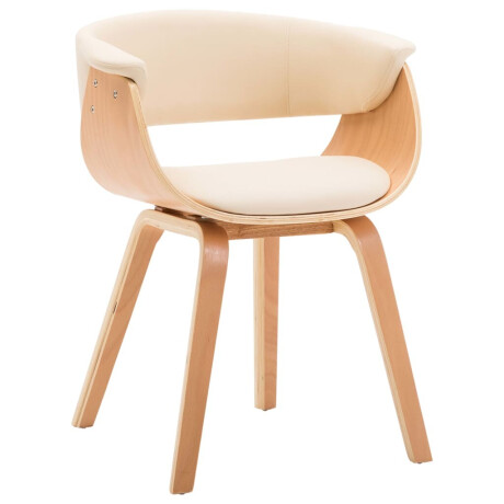 vidaXL Eetkamerstoelen 6 st gebogen hout en kunstleer crème afbeelding3 - 1