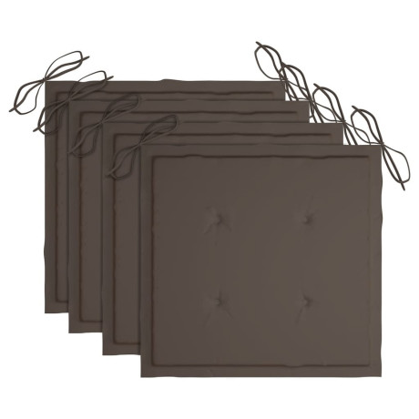 vidaXL Tuinstoelkussens 4 st 40x40x4 cm oxford stof taupe afbeelding3 - 1