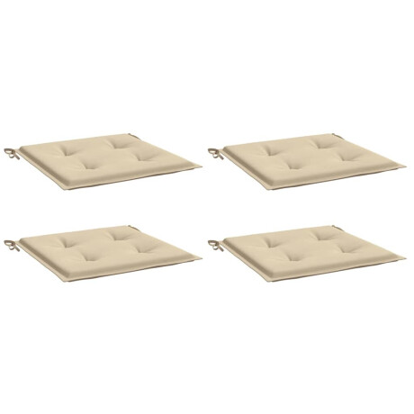 vidaXL Tuinstoelkussens 4 st 40x40x4 cm oxford stof beige afbeelding3 - 1