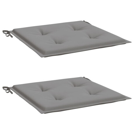 vidaXL Tuinstoelkussens 2 st 50x50x4 cm stof grijs afbeelding3 - 1