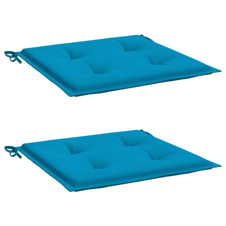 vidaXL Tuinstoelkussens 2 st 50x50x3 cm stof blauw afbeelding3 - 1