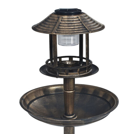 vidaXL Vogelbadje met solar LED-verlichting kunststof afbeelding3 - 1