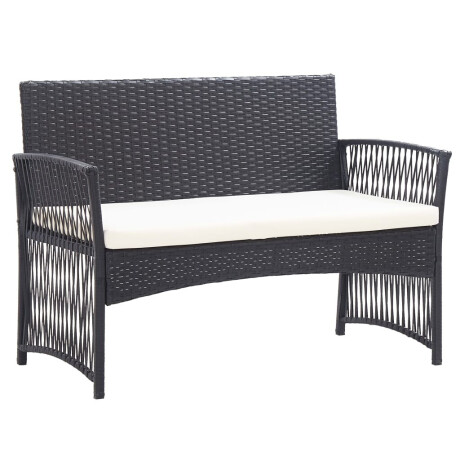 vidaXL 4-delige Loungeset met kussen poly rattan zwart afbeelding3 - 1