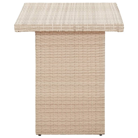 vidaXL Tuintafel 110x60x67 cm poly rattan beige afbeelding3 - 1