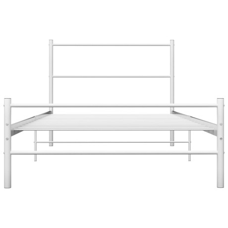 vidaXL Bedframe metaal wit 90x200 cm afbeelding3 - 1