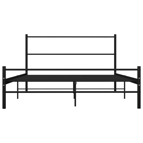 vidaXL Bedframe met hoofdeinde zonder matras 140x200 cm metaal zwart afbeelding3 - 1