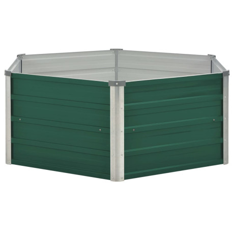 vidaXL Plantenbak verhoogd 129x129x46 cm gegalvaniseerd staal groen afbeelding3 - 1