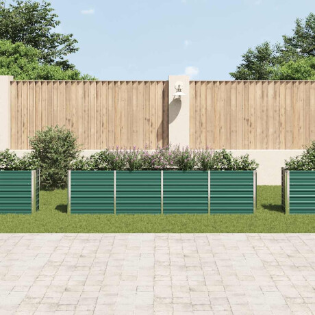 vidaXL Plantenbak verhoogd 320x40x77 cm gegalvaniseerd staal groen afbeelding3 - 1