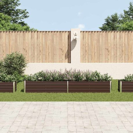 vidaXL Plantenbak verhoogd 320x40x45 cm gegalvaniseerd staal bruin afbeelding3 - 1