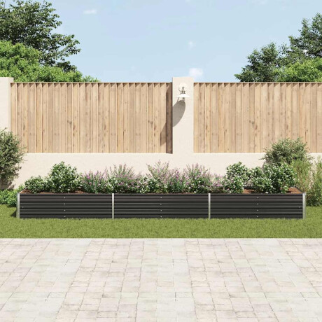 vidaXL Plantenbak verhoogd 480x80x45 cm gegalvaniseerd staal antraciet afbeelding3 - 1