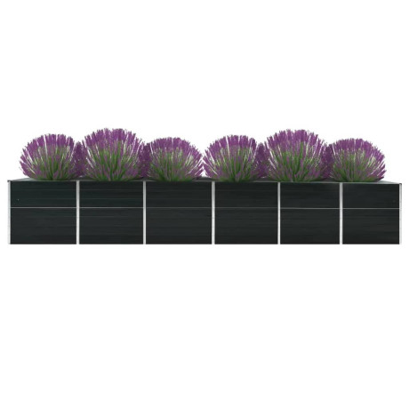 vidaXL Plantenbak verhoogd 480x80x77 cm gegalvaniseerd staal antraciet afbeelding3 - 1