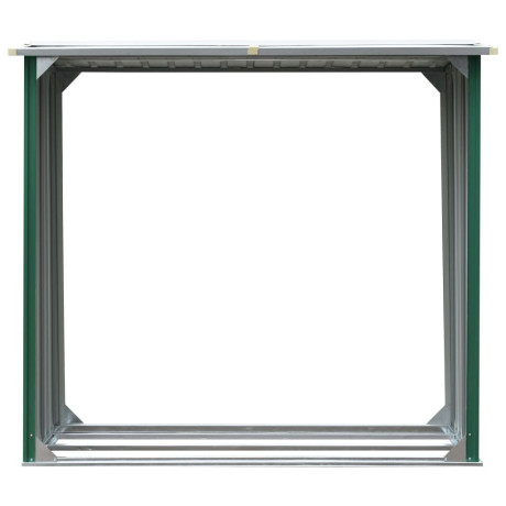 vidaXL Haardhoutschuur 172x91x154 cm gegalvaniseerd staal groen afbeelding3 - 1