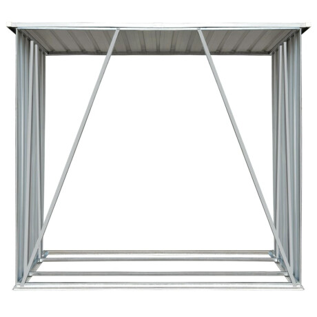 vidaXL Haardhoutschuur 163x83x154 cm gegalvaniseerd staal groen afbeelding3 - 1