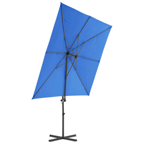 vidaXL Zweefparasol met stalen paal 250x250 cm azuurblauw afbeelding3 - 1