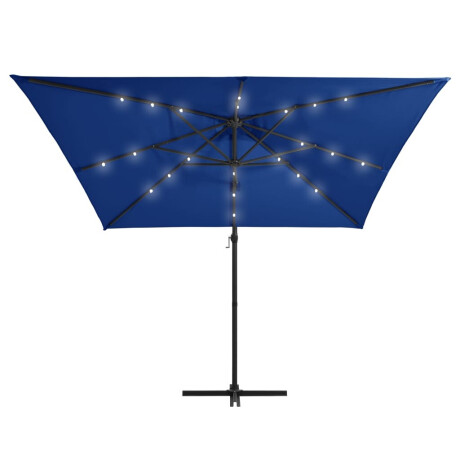 vidaXL Zweefparasol met LED en stalen paal 250x250 cm azuurblauw afbeelding3 - 1