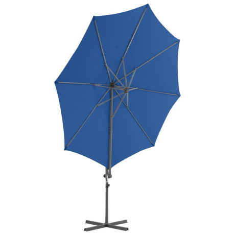 vidaXL Zweefparasol met stalen paal 300 cm azuurblauw afbeelding3 - 1