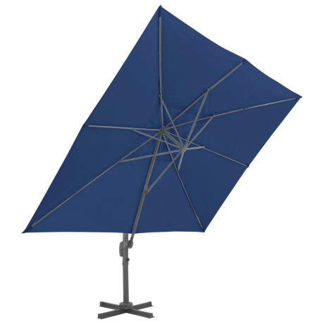 vidaXL Zweefparasol met aluminium paal 4x3 m azuurblauw afbeelding3 - 1