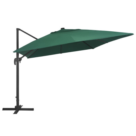 vidaXL Zweefparasol met LED en aluminium paal 400x300 cm groen afbeelding3 - 1