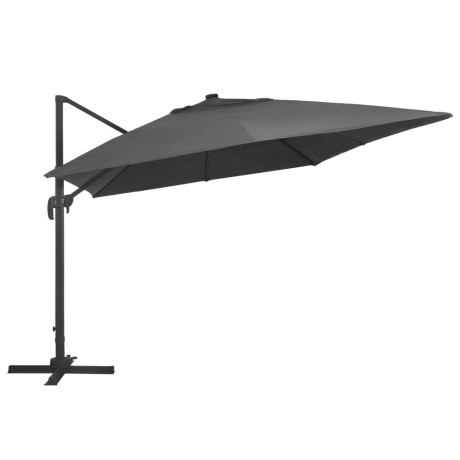 vidaXL Zweefparasol met LED en aluminium paal 400x300 cm antraciet afbeelding3 - 1