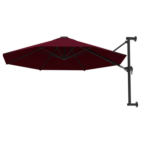 vidaXL Wandparasol met metalen paal 300 cm bordeauxrood afbeelding3 - 1