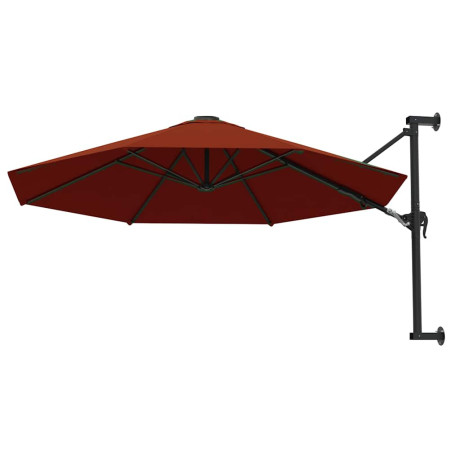 vidaXL Wandparasol met metalen paal 300 cm terracottakleurig afbeelding3 - 1