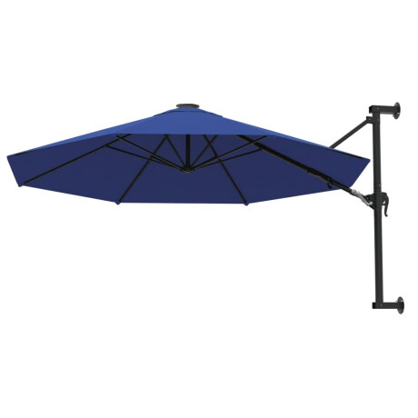 vidaXL Wandparasol met metalen paal 300 cm blauw afbeelding3 - 1