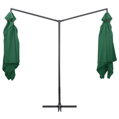 vidaXL Parasol dubbel met stalen paal 250x250 cm groen afbeelding3 - 1