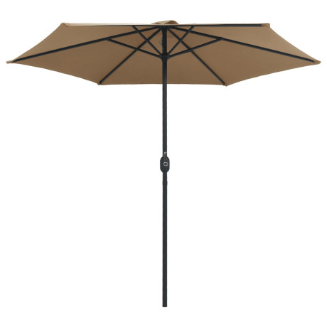 vidaXL Parasol met aluminium paal 270x246 cm taupe afbeelding3 - 1