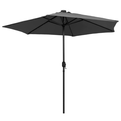 vidaXL Parasol met LED-verlichting en aluminium paal 270 cm antraciet afbeelding3 - 1