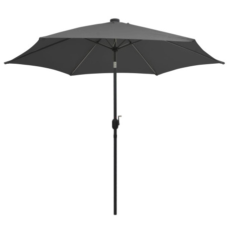 vidaXL Parasol met LED-verlichting en aluminium paal 300 cm antraciet afbeelding3 - 1