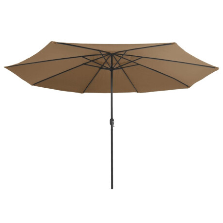 vidaXL Parasol met metalen paal 390 cm taupe afbeelding3 - 1